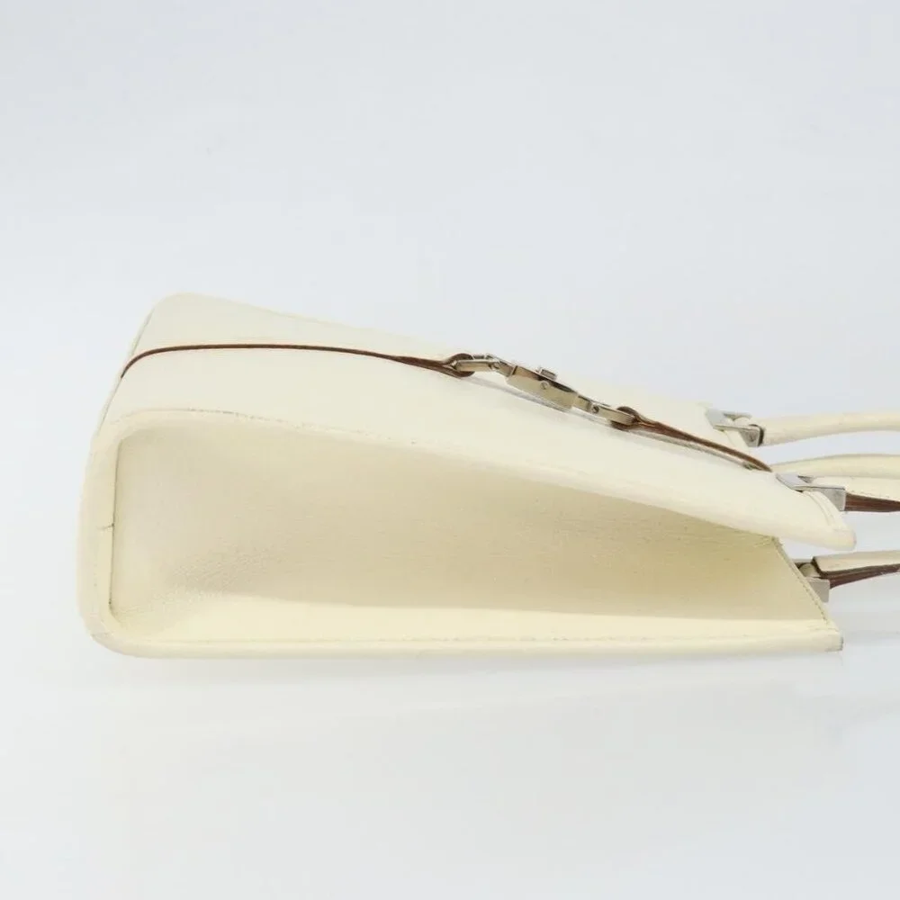 GUCCI Jackie Hand Bag Leather White Silver - Picture 4 of 16
